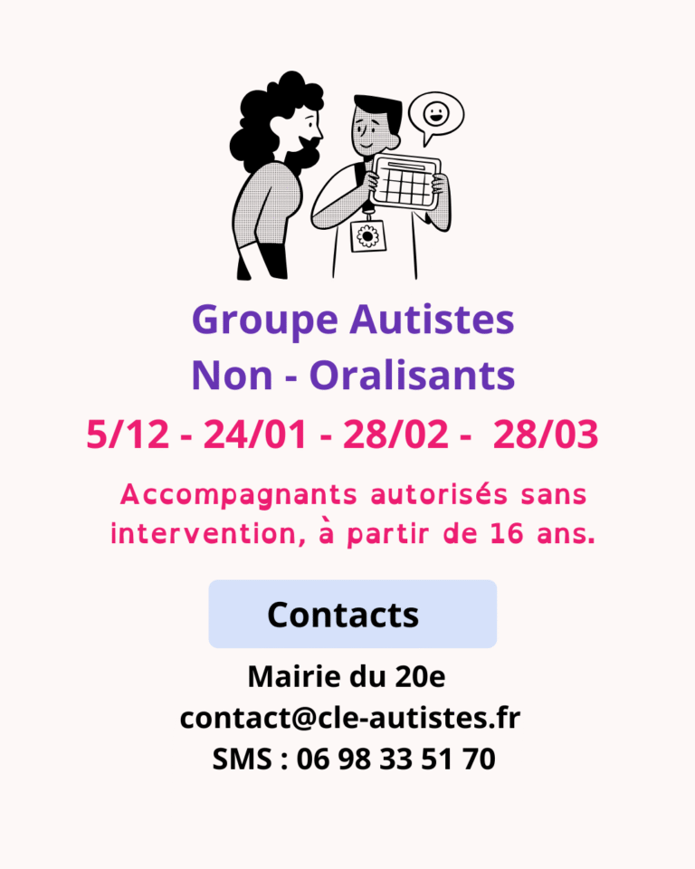 Lire la suite à propos de l’article Groupe adultes autistes non-oralisant
