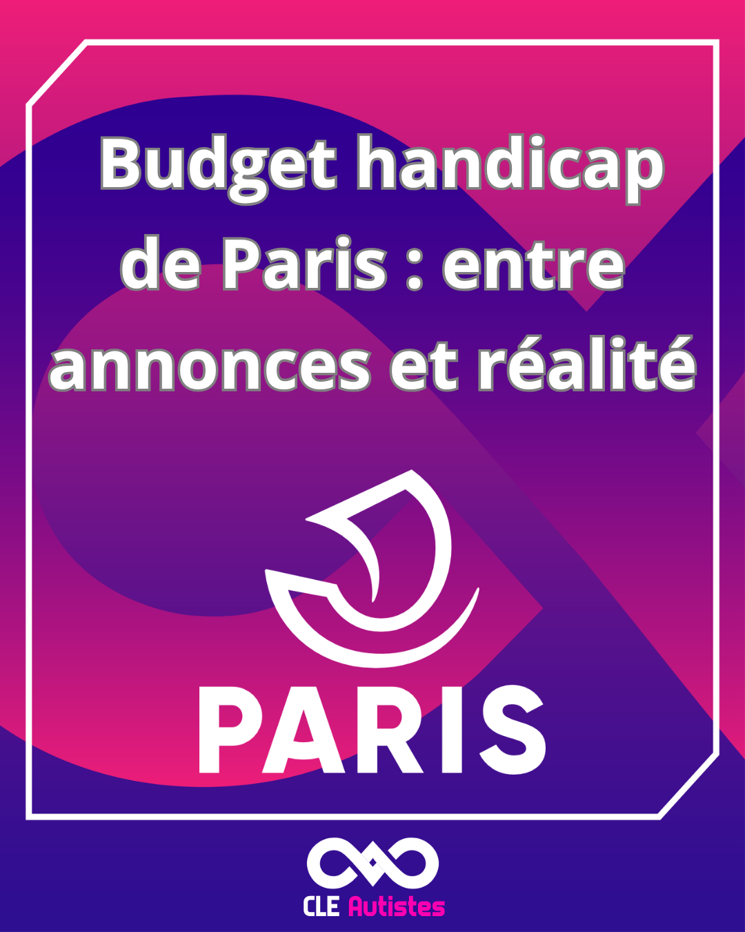 Budget handicap de Paris : entre annonces et réalités. Logo de la ville de Paris.
